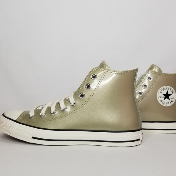 Converse Women's CTAS Metallic Hi Top Sneakers Size 9 Light Gold #A11979C NWT - Picture 2 of 9